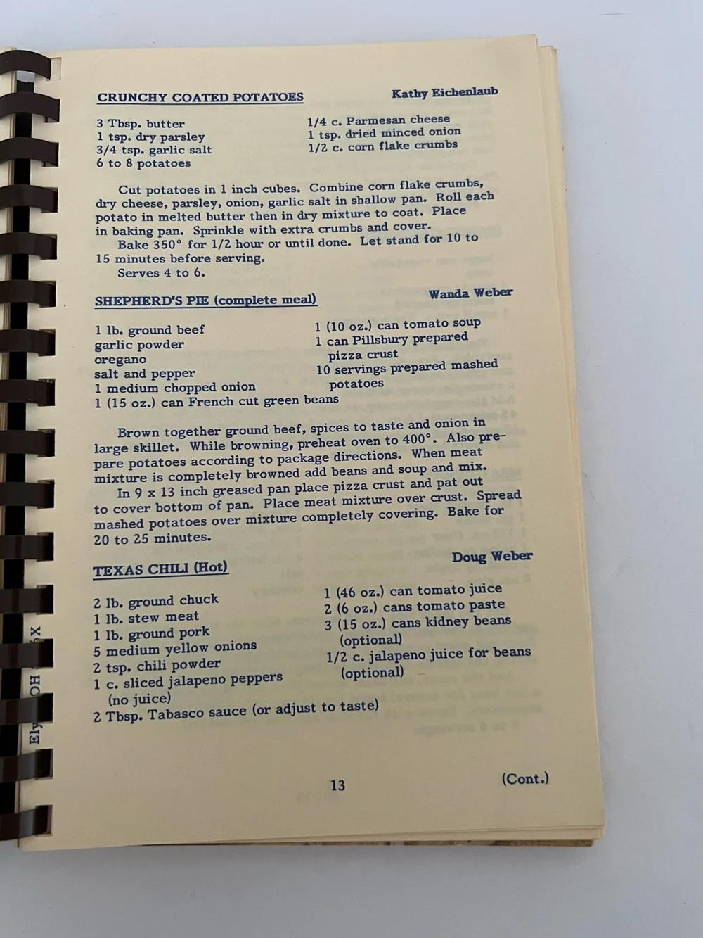 Midway Baptist Church Favorite Recipes Cookbook 1990 Community Spiral